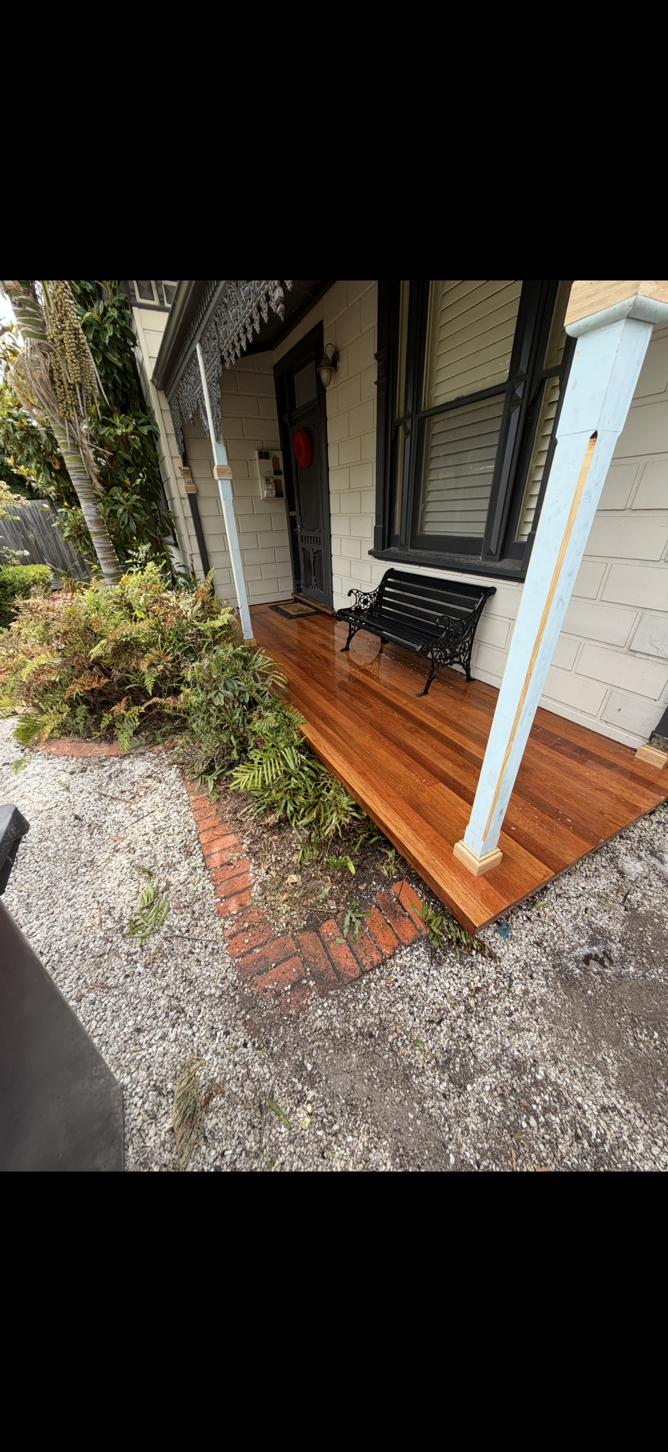 Restored front porch deck