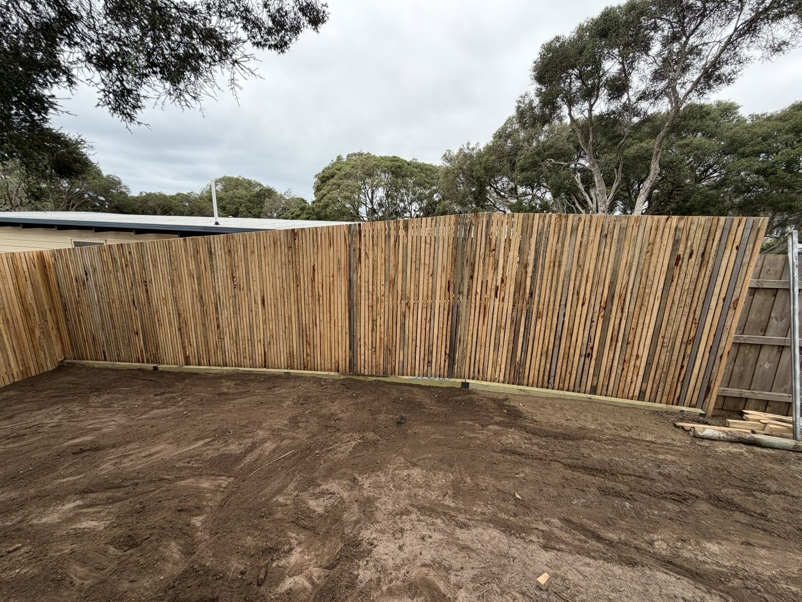 Timber boundary fence
